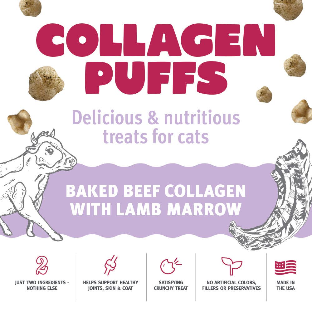 Icelandic+ Beef Collagen Puffs with Marrow Treats for Cats: 0.5-oz Bag