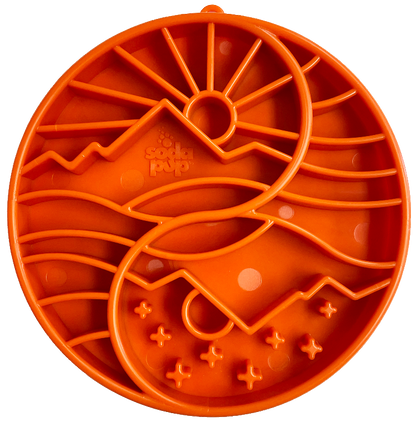 Yin Yang Design Shallow eTray Enrichment Slow Feeder Tray for Dogs: Orange