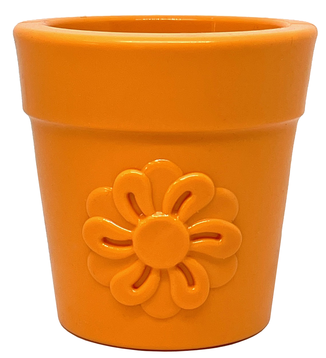 Flower Pot Durable Rubber Treat Dispenser & Enrichment: Blue