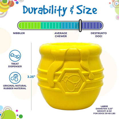 Large PUP-X Honey Pot Treat Dispenser: Yellow