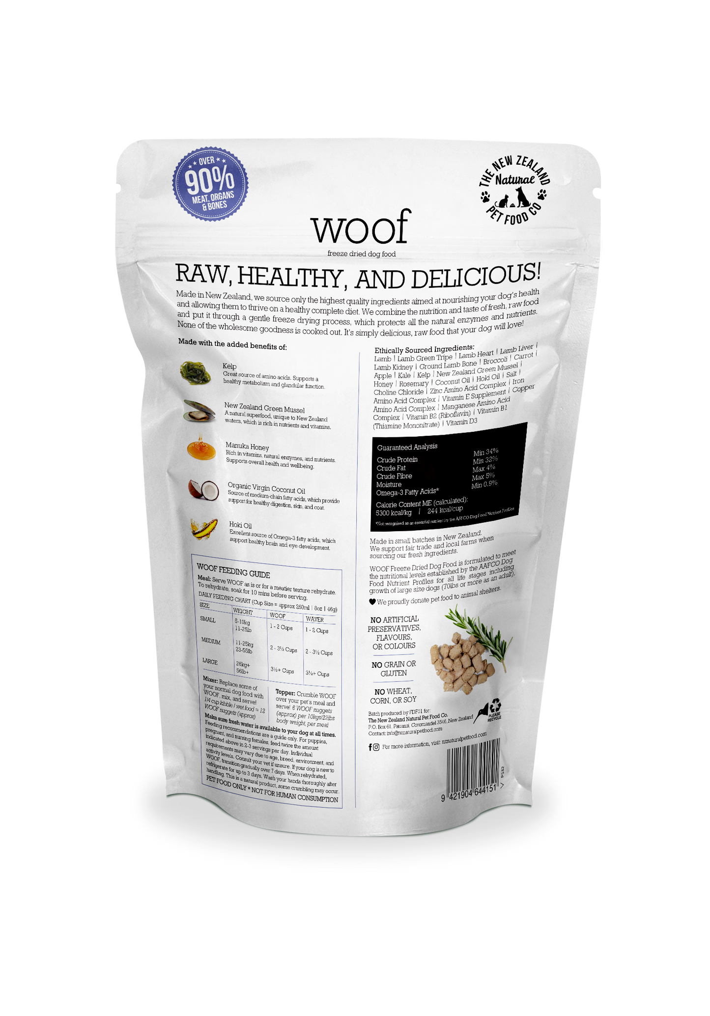 Woof Lamb Freeze Dried Dog Food 1.76oz