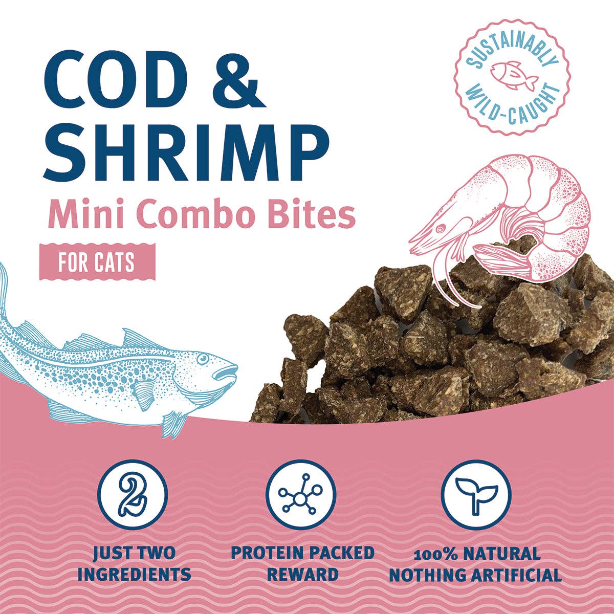 Icelandic+ Cod & Shrimp Mini Combo Bites Treats for Cats