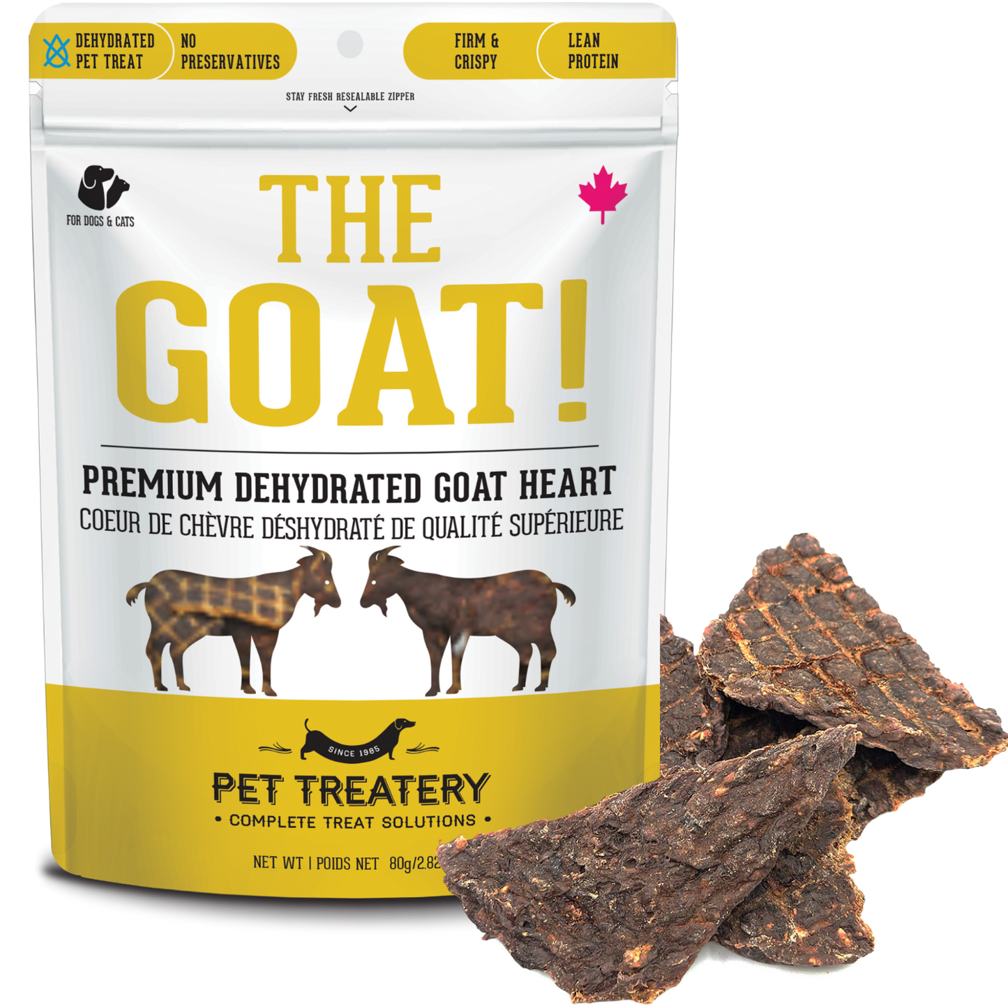 Dehydrated Protein - Goat Heart Treat for dogs 80g