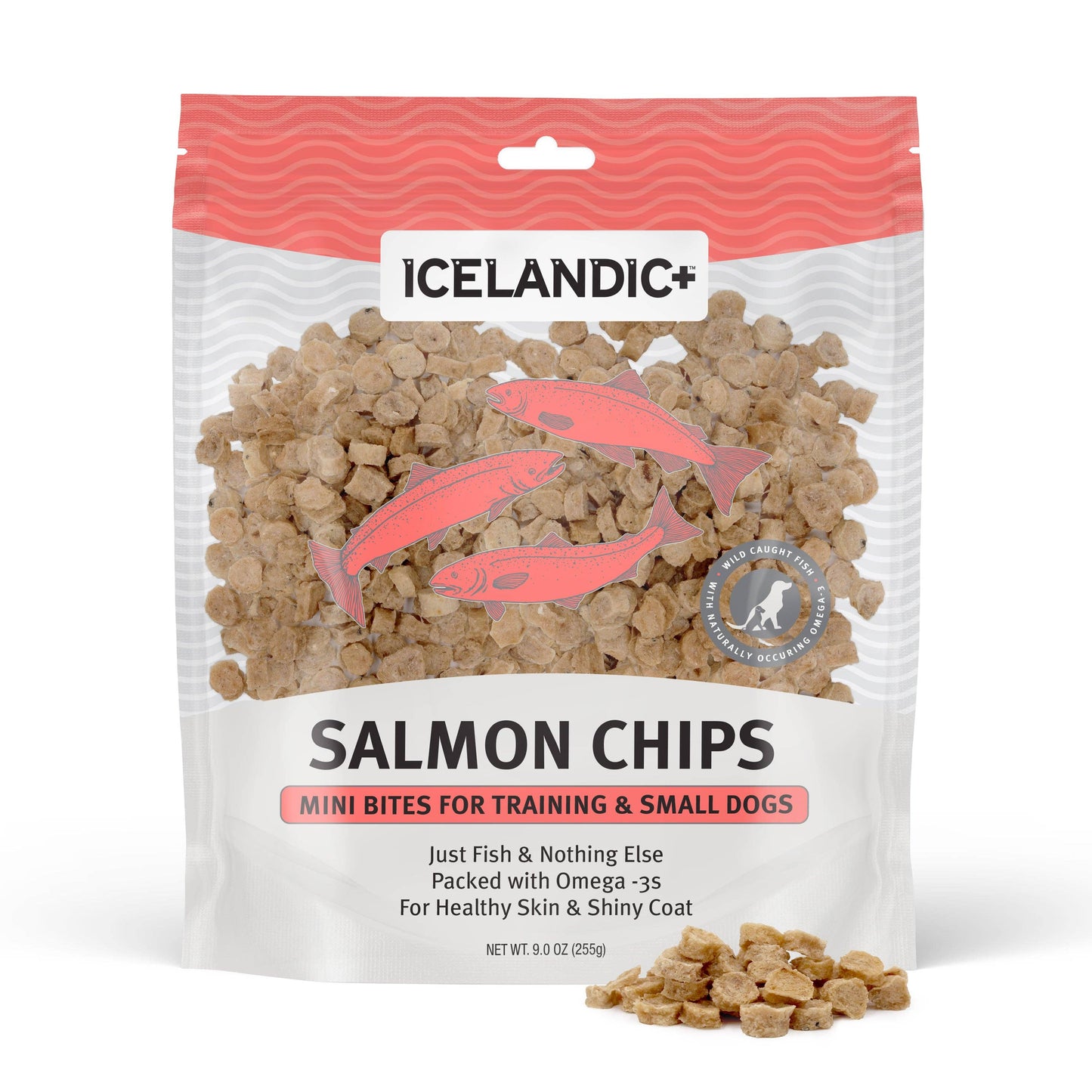 Icelandic+ Salmon Mini Fish Chips Dog Treats: 2.5-oz