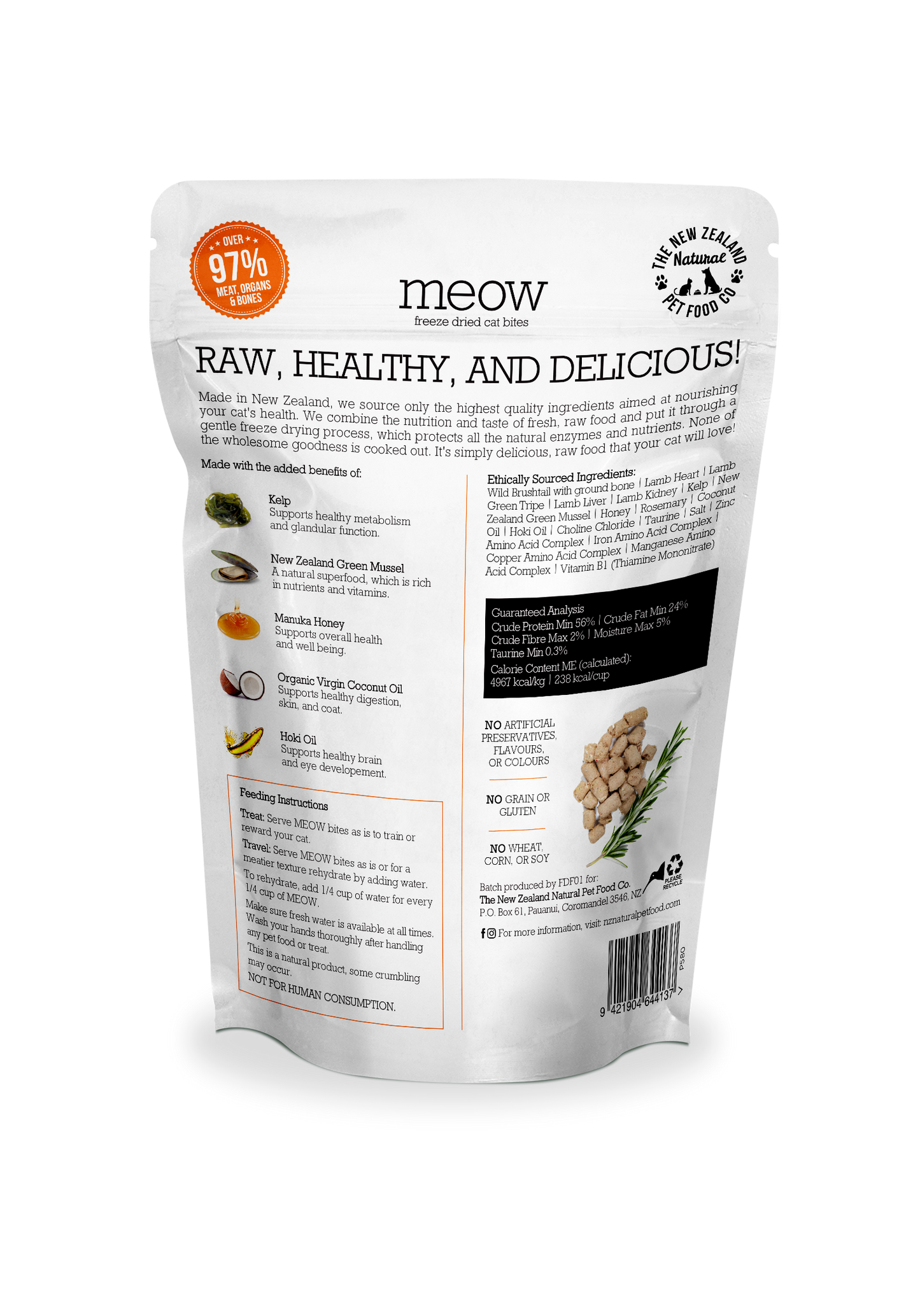 Meow Wild Brushtail Freeze Dried Cat Food 1.76oz