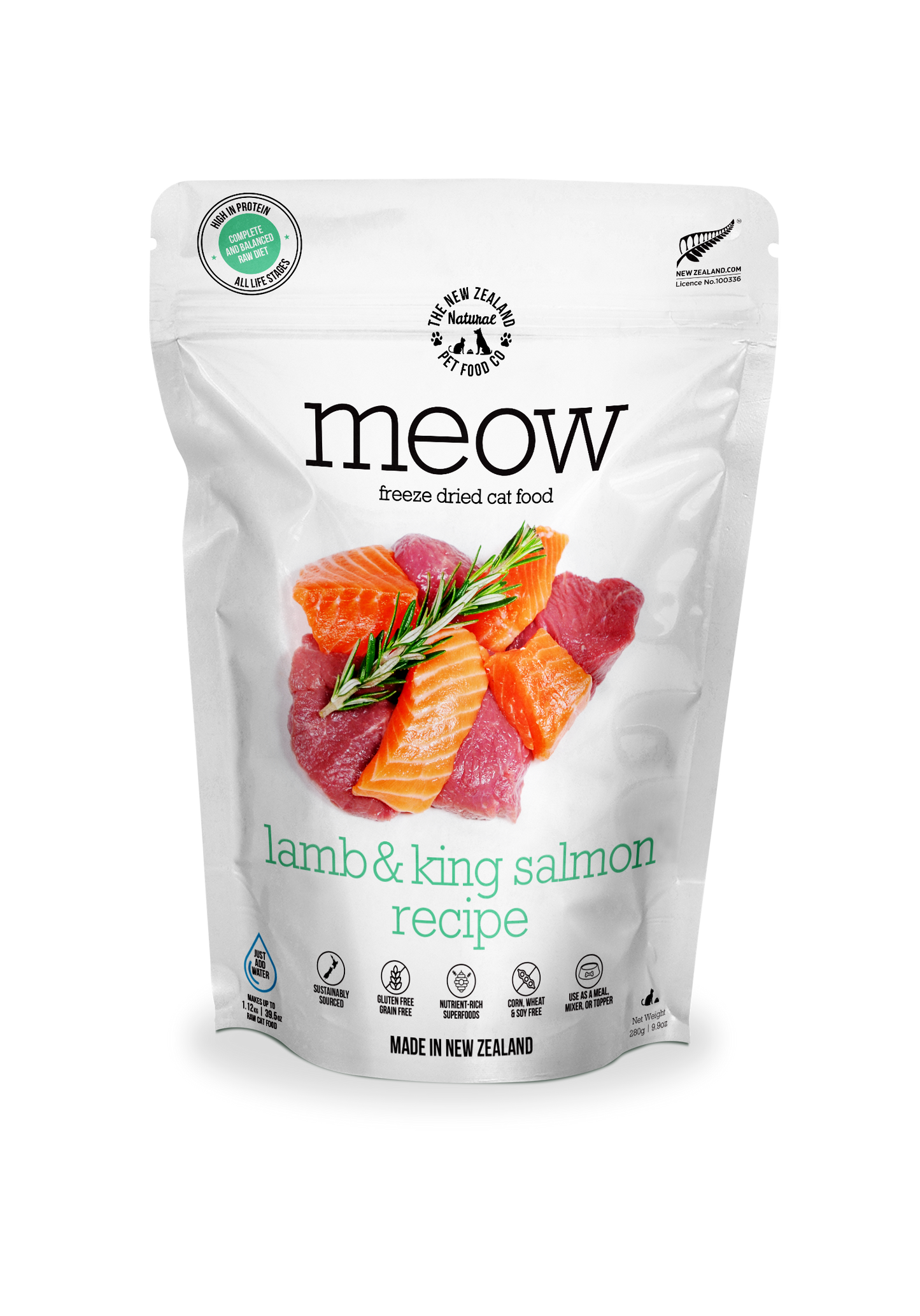 Meow Lamb & King Salmon Freeze Dried Cat Food 1.76oz