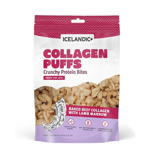 Icelandic+ Beef Collagen Puffs with Marrow Treats for Cats: 0.5-oz Bag