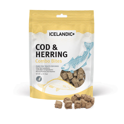 Icelandic+ Cod & Herring Combo Bites Fish Dog Treat 3.0-oz: Default Title