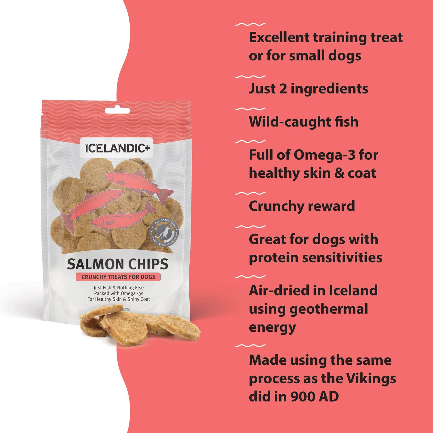 Icelandic+ Salmon Fish Chips Dog Treats