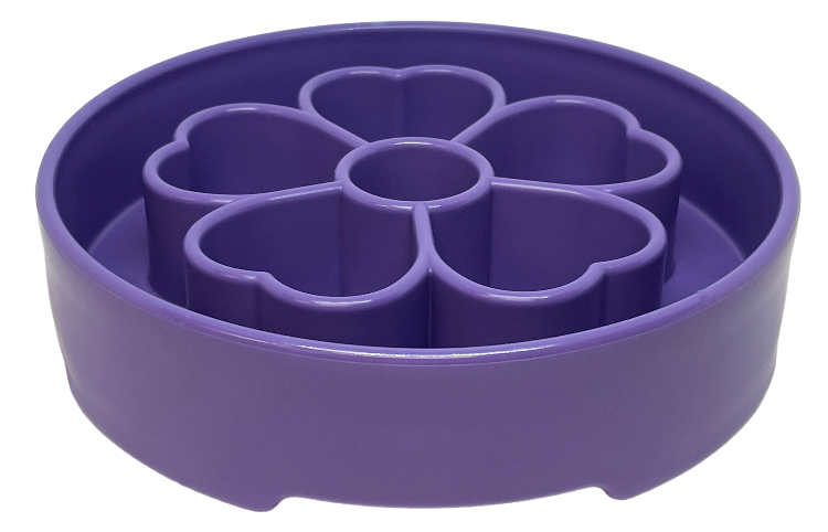 Flower Design eBowl Enrichment Slow Feeder Bowl for Dogs: Flower Bowl - Purple