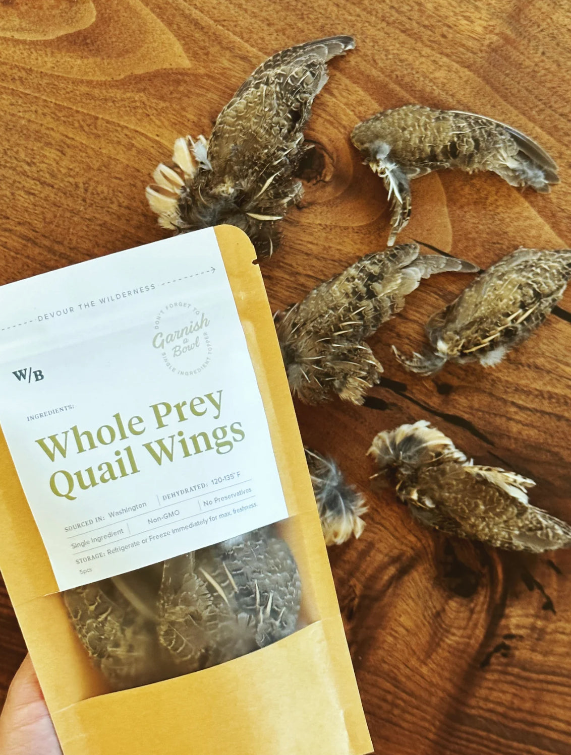 Whole Prey Quail Wings (Garnish)