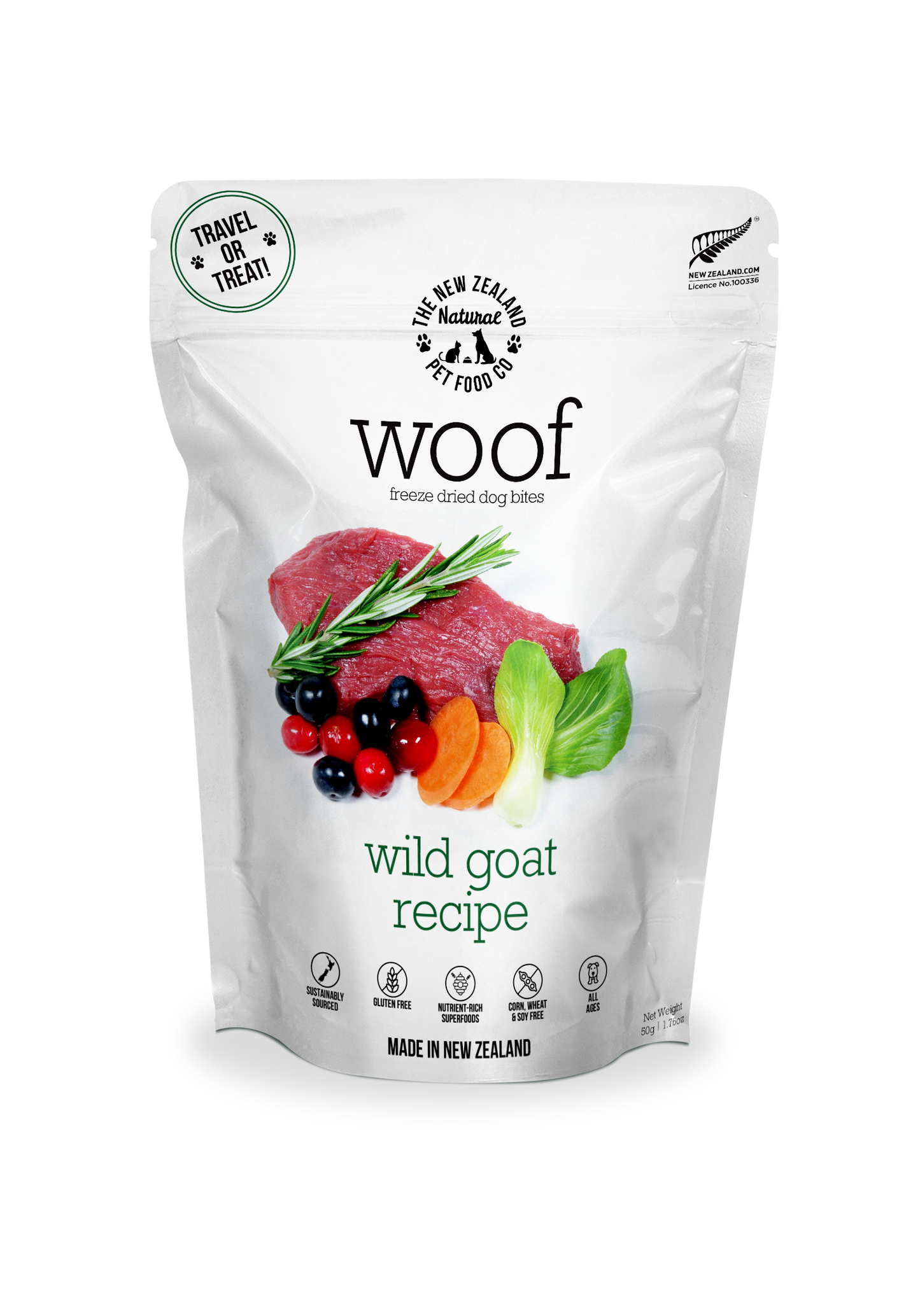 Woof Wild Goat Freeze Dried Dog Bites 1.76oz