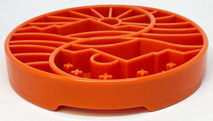 Yin Yang Design Shallow eTray Enrichment Slow Feeder Tray for Dogs: Orange