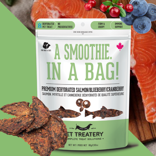 Salmon, Cranberry & Blueberry Dehydrated Pet Treat 80g