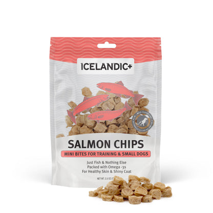 Icelandic+ Salmon Mini Fish Chips Dog Treats: 2.5-oz