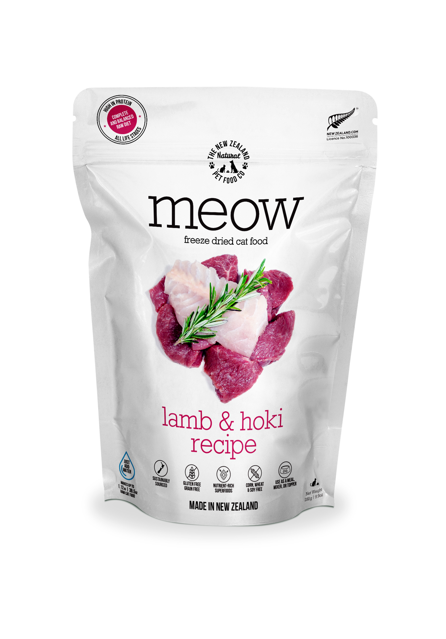 Meow Lamb & Hoki Freeze Dried Cat Food 1.76oz