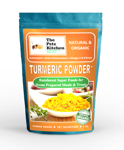 Turmeric Curcuma - Antioxidant Joint & Inflammation Support* the Petz Kitchen™ - Organic & Human Grade Ingredients for Home Prepared Meals & Treats: 2 Oz. Organic Turmeric/96% Curcuma Powder Shaker