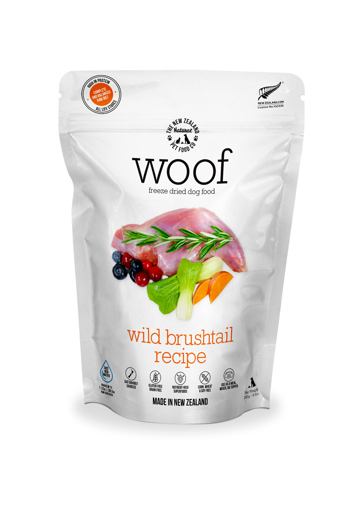 Woof Wild Brushtail Freeze Dried Dog 1.76oz