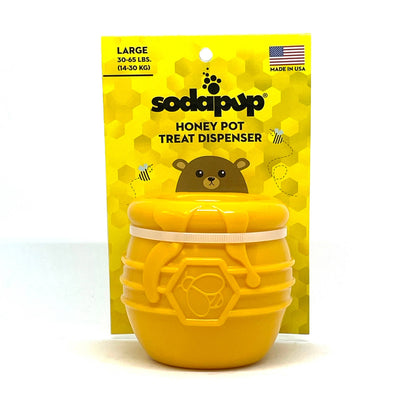 Large PUP-X Honey Pot Treat Dispenser: Yellow