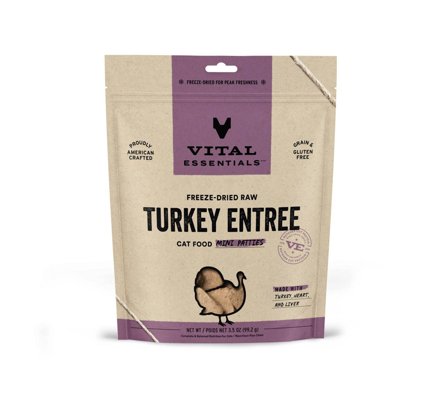 Vital Essentials Raw Turkey FD Mini Patties 3.5 oz