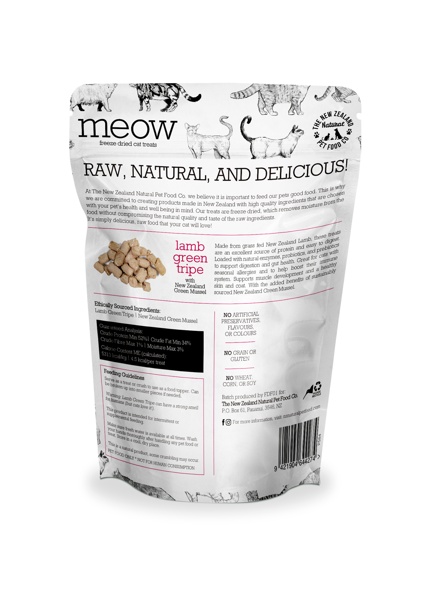 Meow Lamb Green Tripe Treats 1.4oz