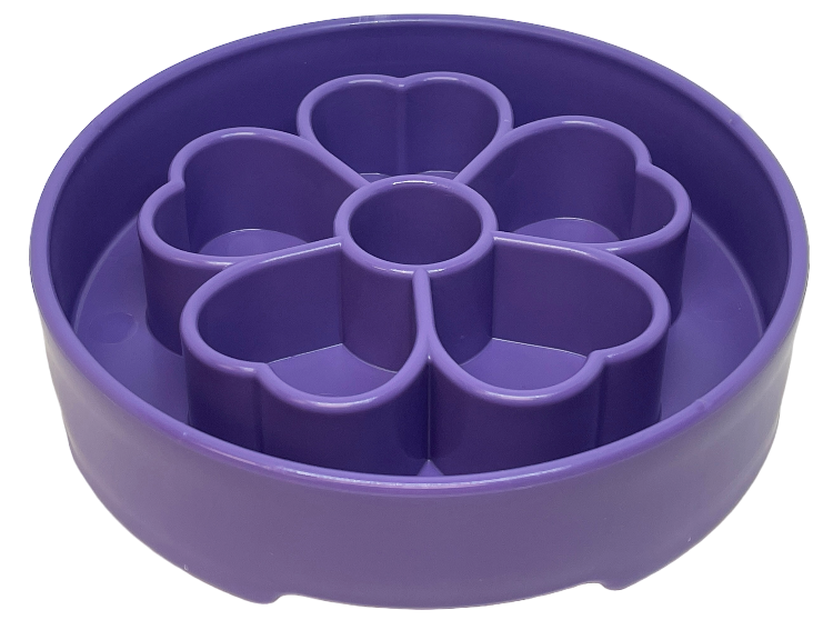 Flower Design eBowl Enrichment Slow Feeder Bowl for Dogs: Flower Bowl - Purple