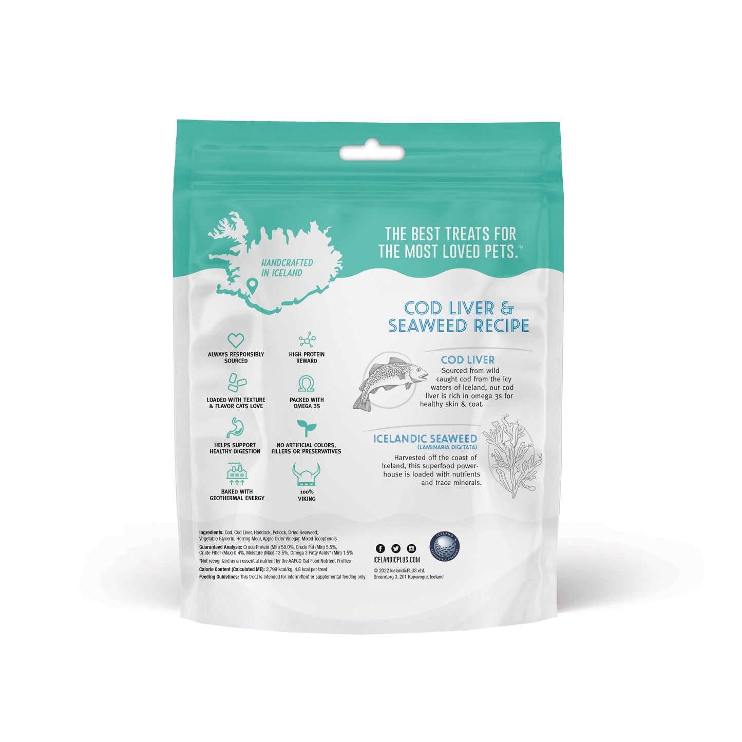 Icelandic+ Soft Chew Nibblets Cod Liver & Seaweed Cat Treats