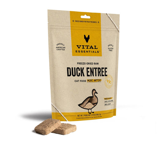 Vital Essentials Raw Duck FD Cat Food Mini Patties 3.75 oz