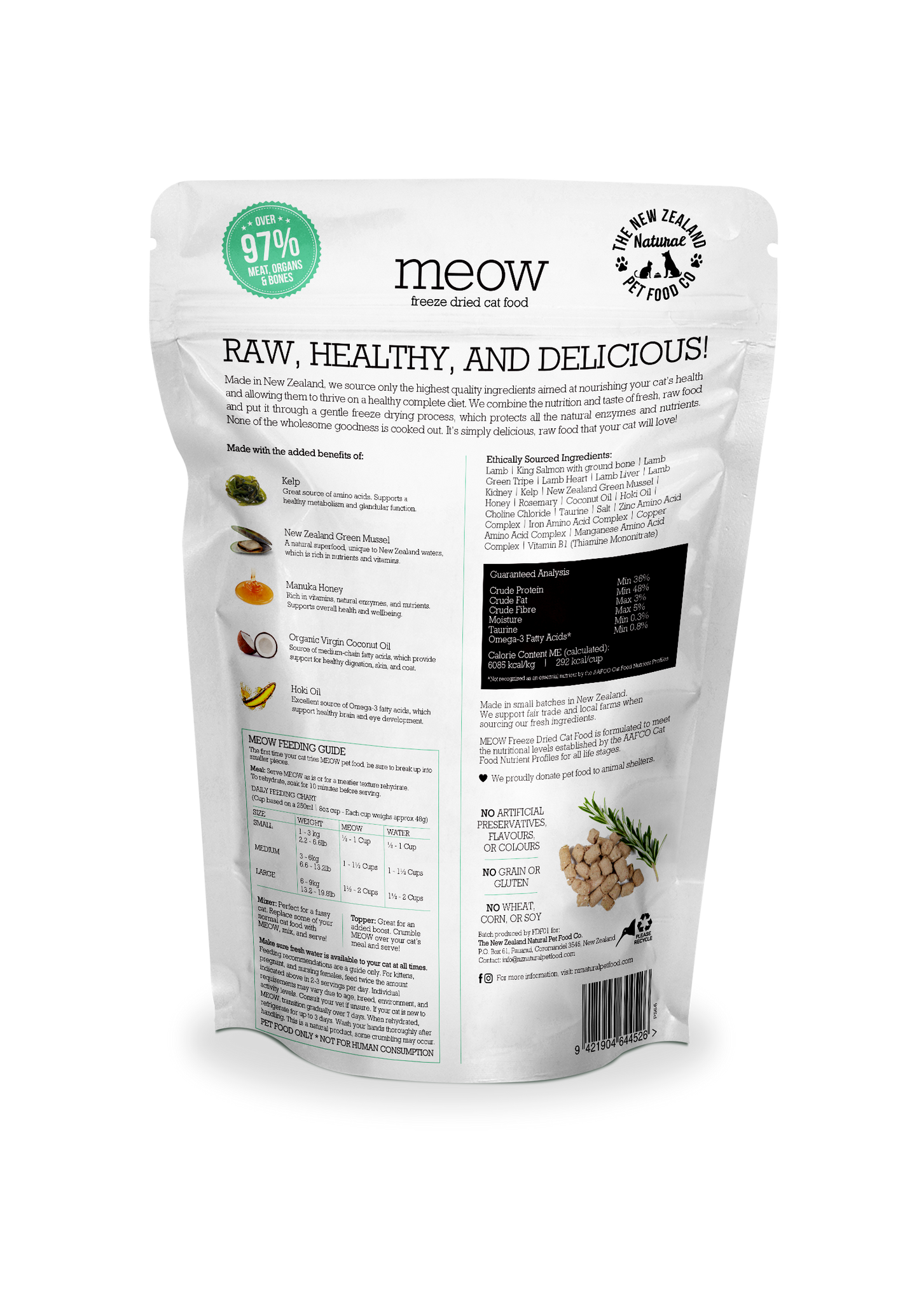 Meow Lamb & King Salmon Freeze Dried Cat Food 1.76oz