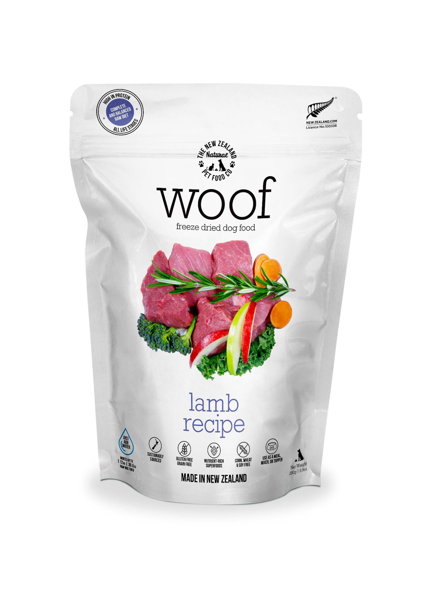 Woof Lamb Freeze Dried Dog Food 1.76oz