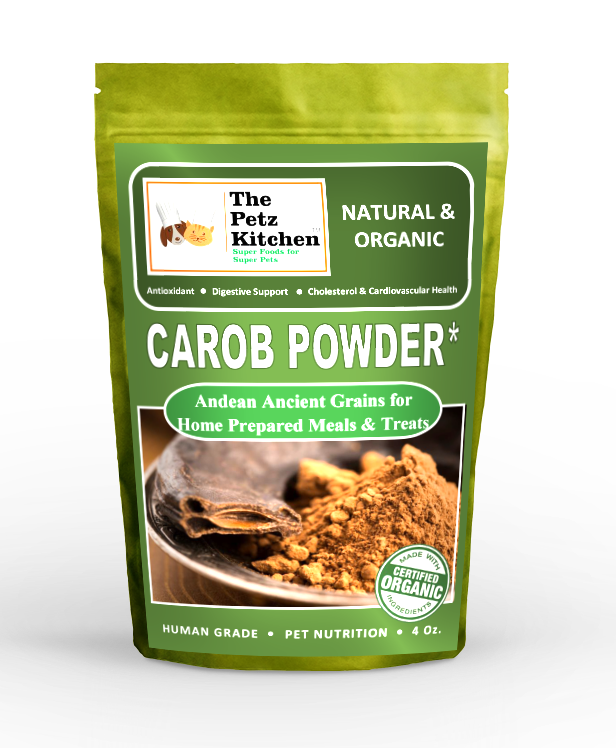 Carob Antioxidant Digestive & Cardiovascular Support* the Petz Kitchen™ - Organic Raw & Human Grade Ingredients for Home Prepared Meals & Treats: 2 Oz Raw Organic Carob Powder