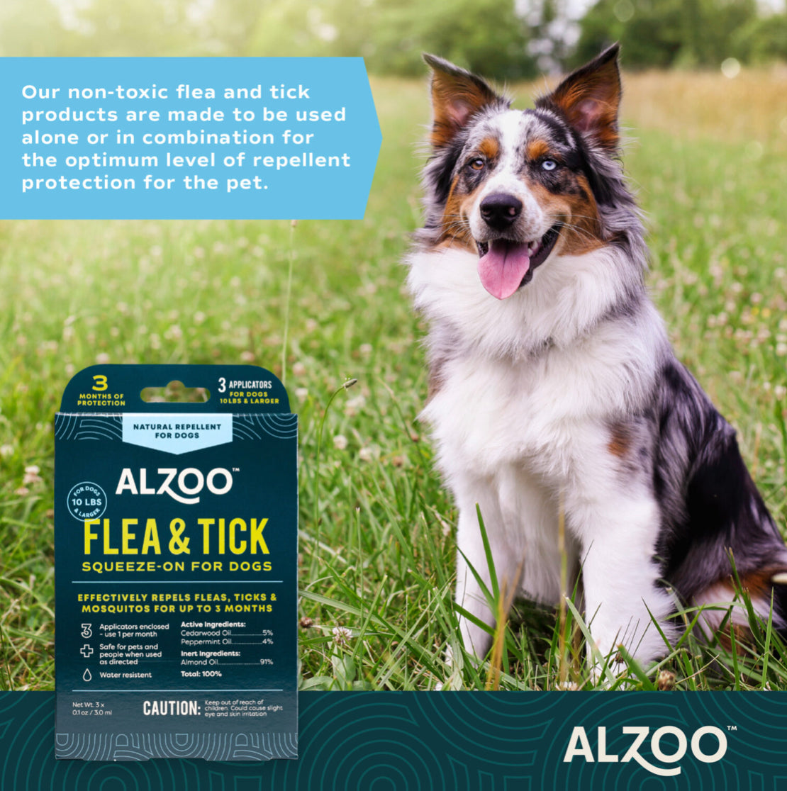 ALZOO™ Plant-Based Flea & Tick Repellent Squeeze-On for Dogs