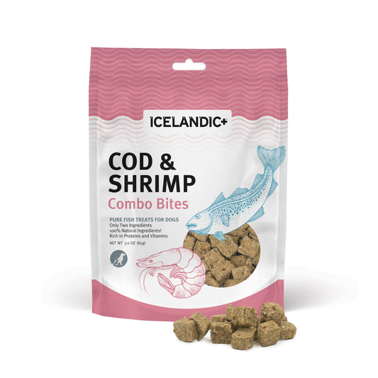 Icelandic+ Cod & Shrimp Combo Bites Fish Dog Treat 3.0-oz: Default Title