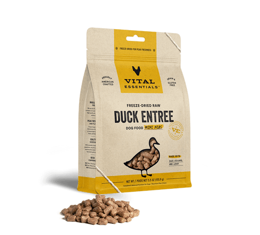 Vital Essentials Raw Duck FD Dog Food Mini Nibs 5.5 oz