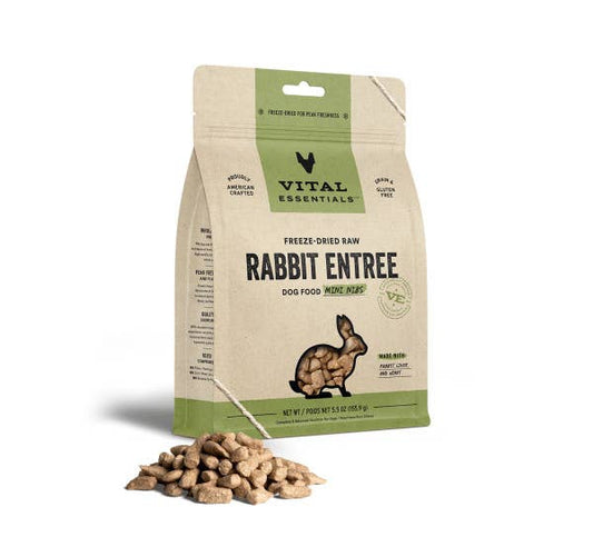 Vital Essentials Raw Rabbit FD Dog Food Mini Nibs 5.5 oz