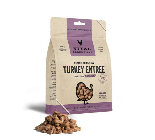 Vital Essentials Raw Turkey FD Dog Food Mini Nibs 5.5 oz