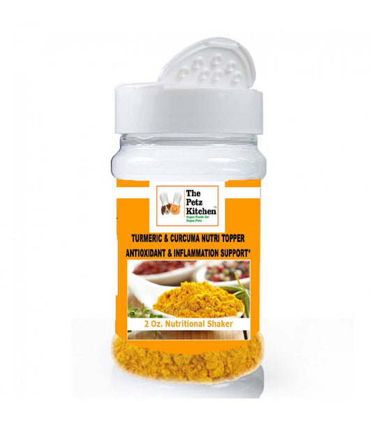 Turmeric Curcuma - Antioxidant Joint & Inflammation Support* the Petz Kitchen™ - Organic & Human Grade Ingredients for Home Prepared Meals & Treats: 2 Oz. Organic Turmeric/96% Curcuma Powder Shaker