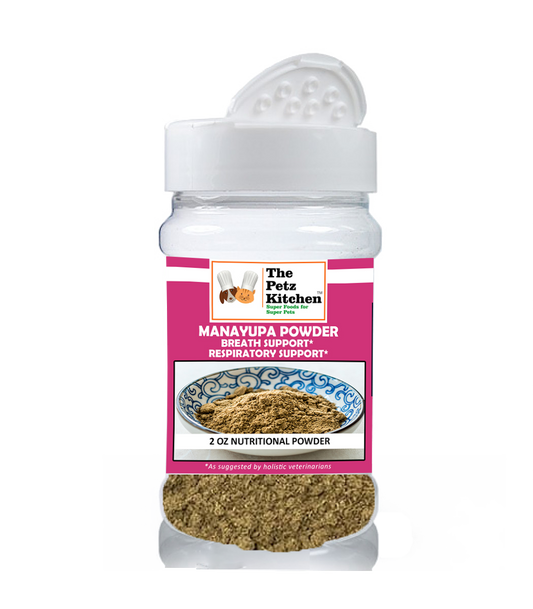 Manayupa Powder - Breath Support & Respiratory Support* the Petz Kitchen for Dogs & Cats*: Manayupa 2 Oz. Nutritional Shaker